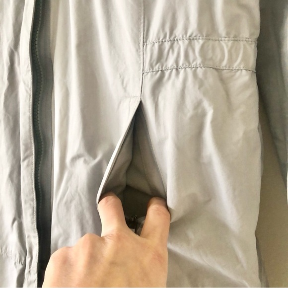 PrAna Gray and Teal Abby Lightweight Hooded Windbreaker Rain Jacket Size Medium - Picture 5 of 15